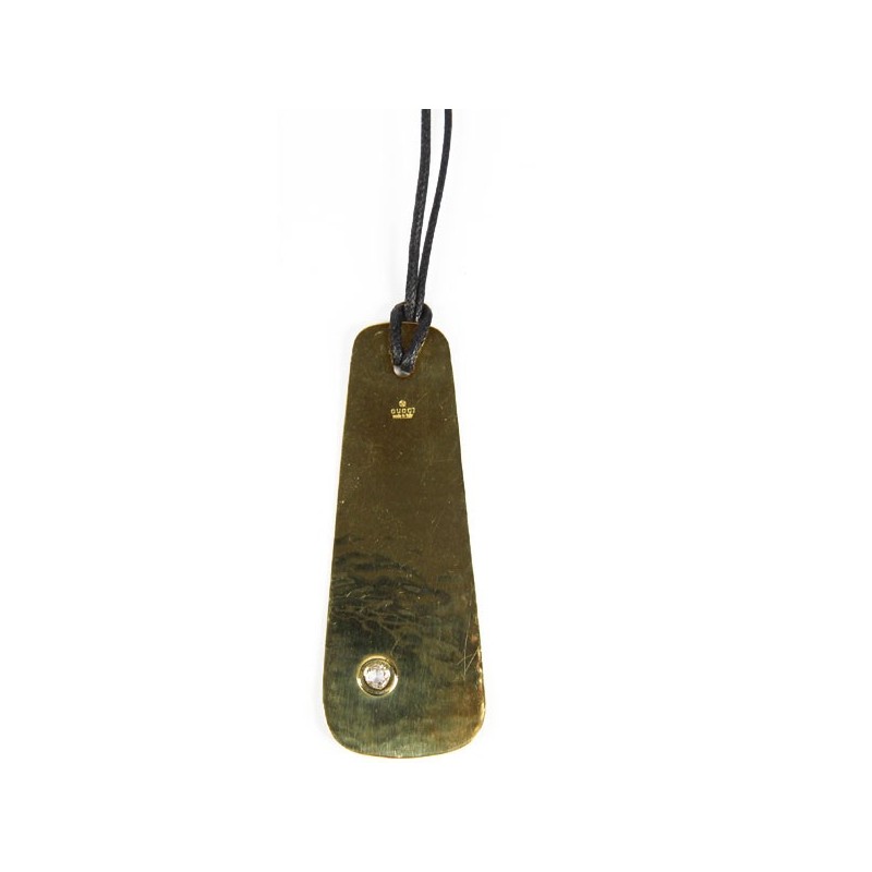 Vintage gold-plated hammered pendant necklace