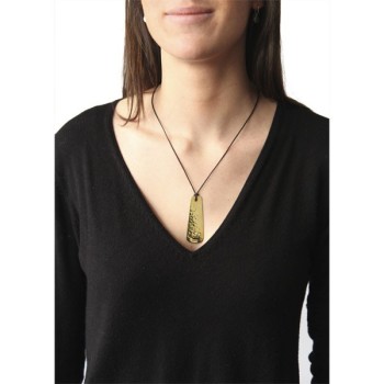 Gucci - Vintage gold-plated hammered pendant necklace worn