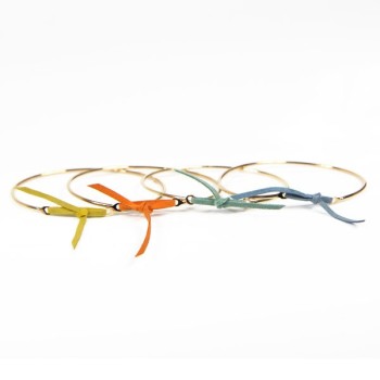 Jonc Argent et lien nubuck