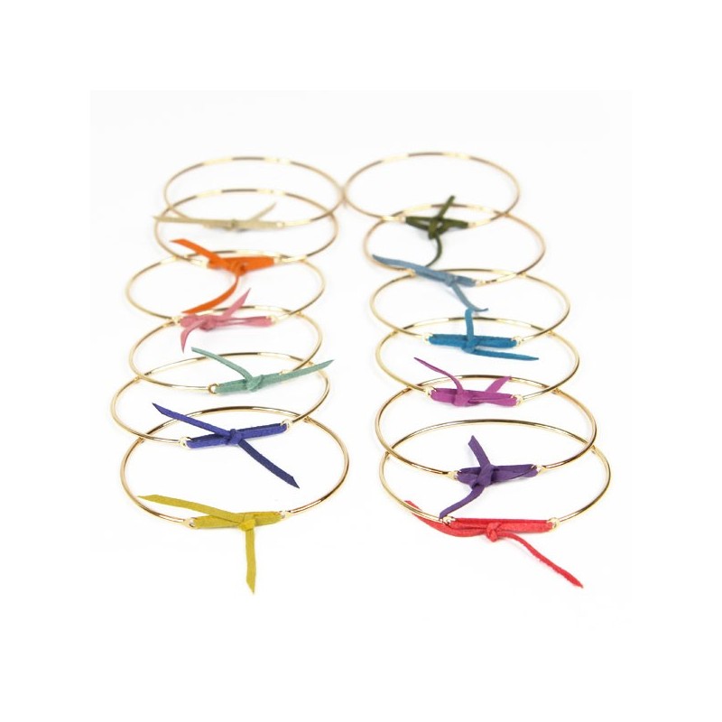 Jonc Argent et lien nubuck