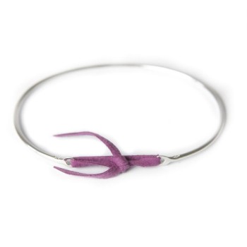 Jonc Argent et lien nubuck...