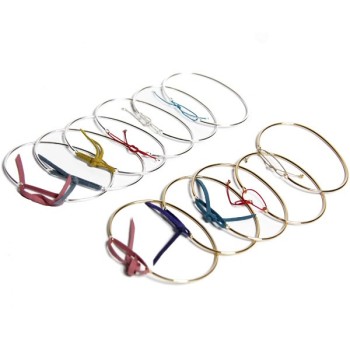 Jonc Argent et lien nubuck Parme