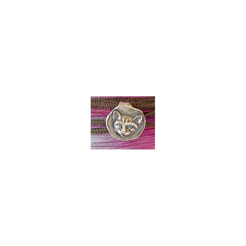 Catherine Michiels Charm lucky cat argent
