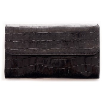 wallet crocodile style black leather by Mika Sarolea