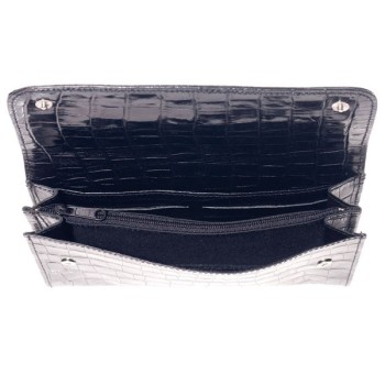 wallet crocodile style black leather by Mika Sarolea