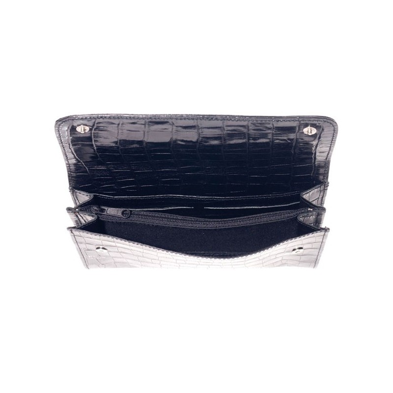 wallet crocodile style black leather by Mika Sarolea