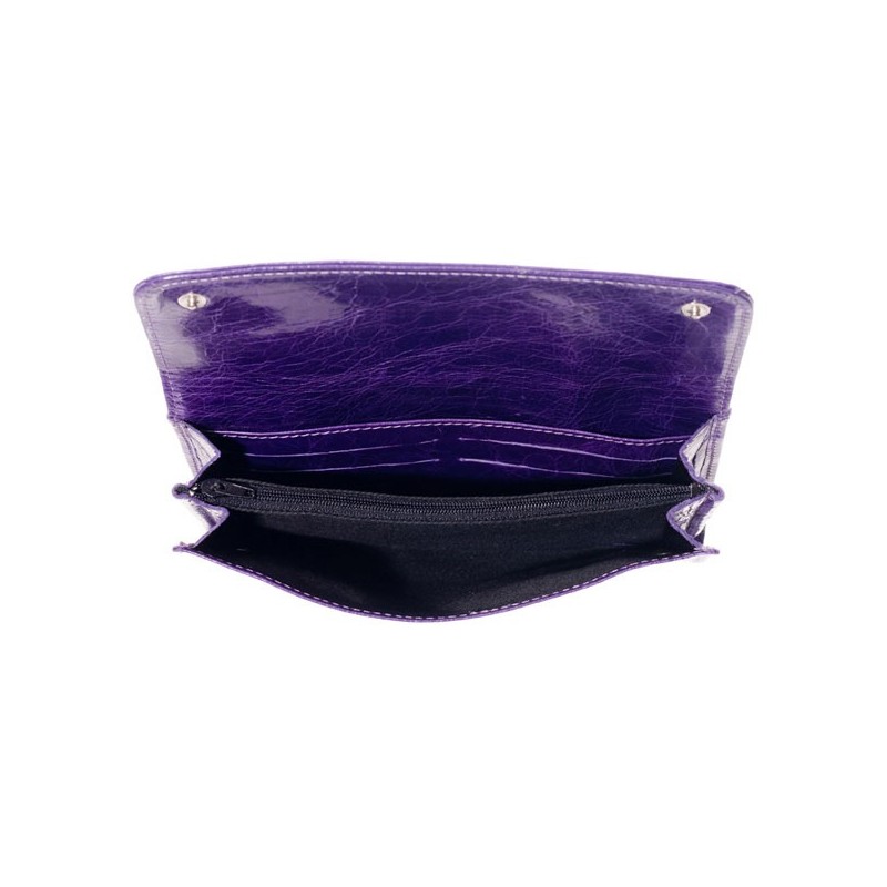 portefeuille cuir violet Mika Sarolea