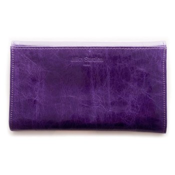 portefeuille cuir violet designer Mika Sarolea