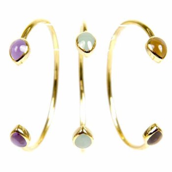 Lucas Jack London Bracelet ajustable Or et Brun