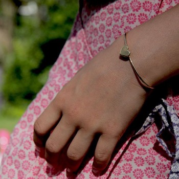 Bracelet Jonc Coeur Argent