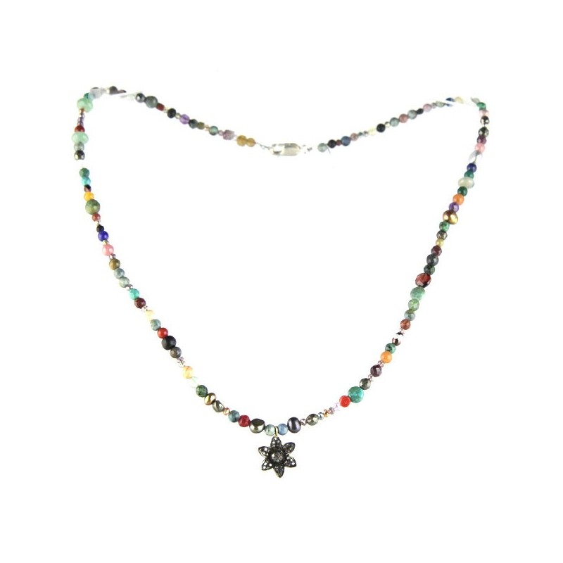 Collier Fleur en Argent et Diamants catherine michiels