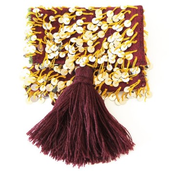 Pochette Kilim Bordeaux à sequins
