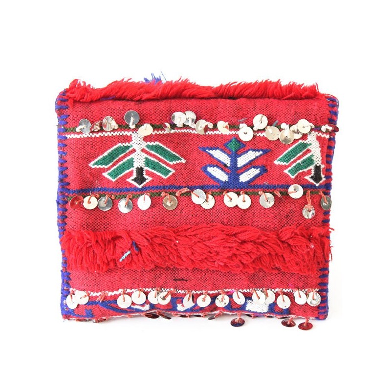 Pochette kilim recycle rouge