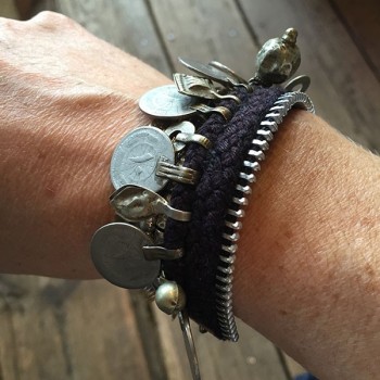 Bracelet Kuchi chocolat - pièce unique