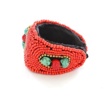 Manchette Cornaline et Turquoise