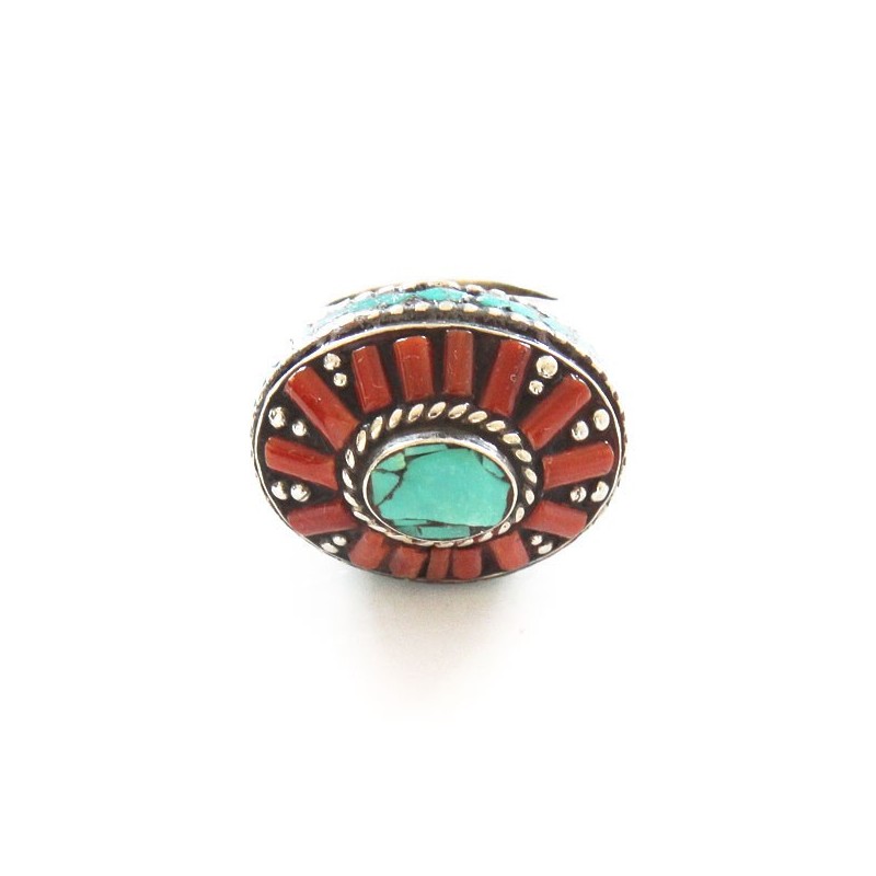 bague argent Cornaline et Turquoise