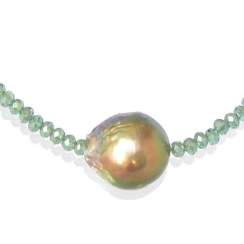 Collier Perles de Cristal vert catherine michiels