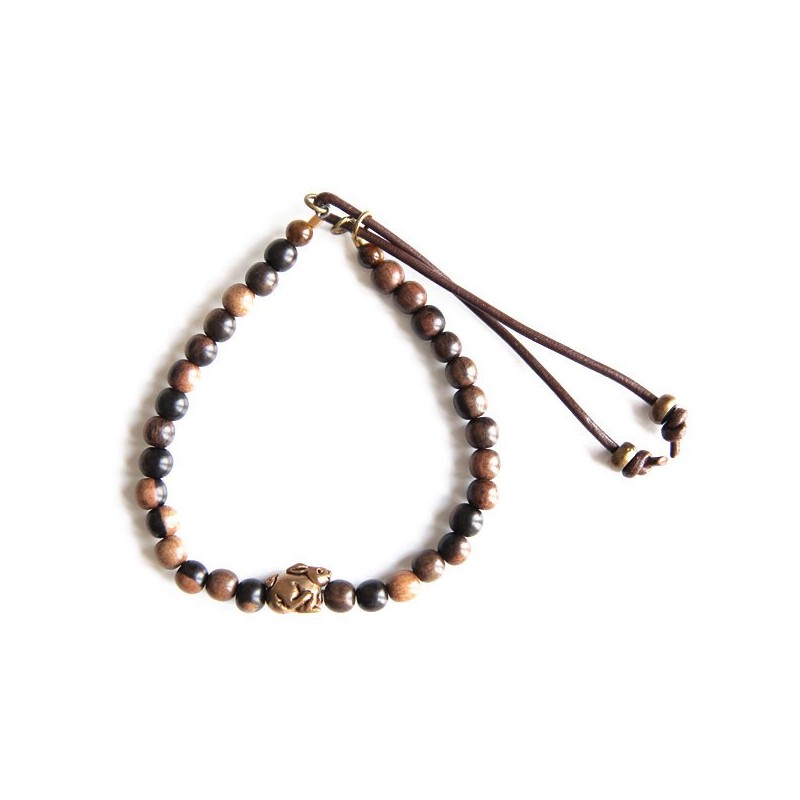 Bracelet Stardust perles de Bois et Usagi Catherine Michiels