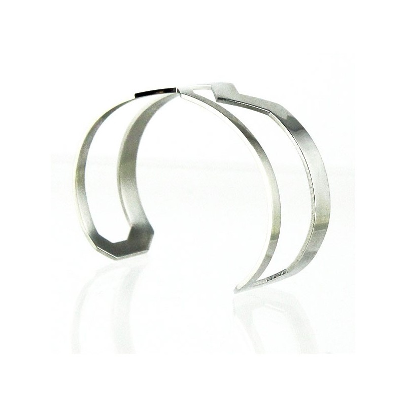 Silver-plated metal geometric cuff bracelet