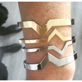 gold and Silver-plated metal geometric cuff bracelet