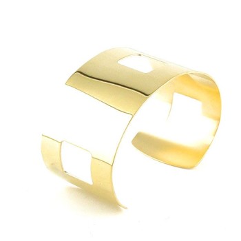 Adjustable yellow gold-plated cuff