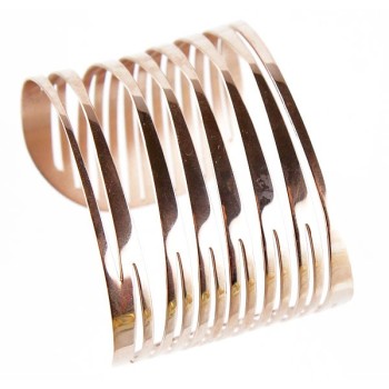 Manchette Zèbre plaqué or rose ajustable