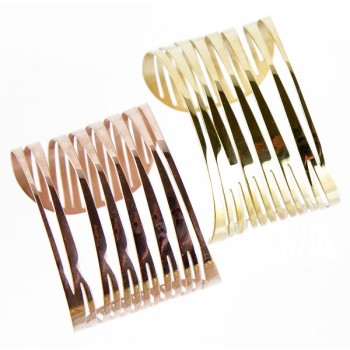 Adjustable rose gold-plated Zebra cuff bracelet