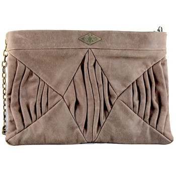 Sac Pochette cuir nubuck brun de la marque Mohekann