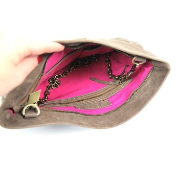 lining Brown nubuck leather pouch