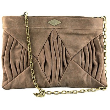 Brown nubuck leather pouch