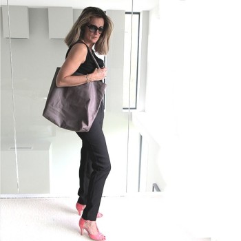 Cabas en cuir porté épaule