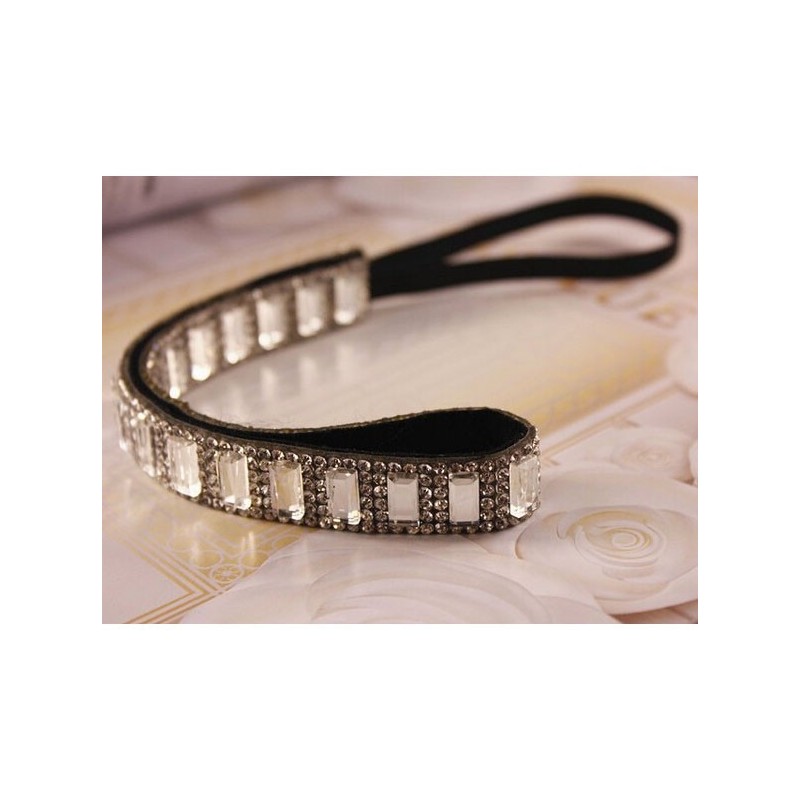 Bijou de tête - Headband noir et Strass