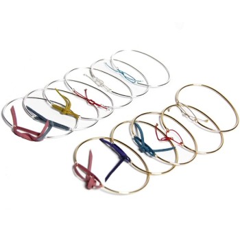 Jonc Argent lien nubuck Gris foncé