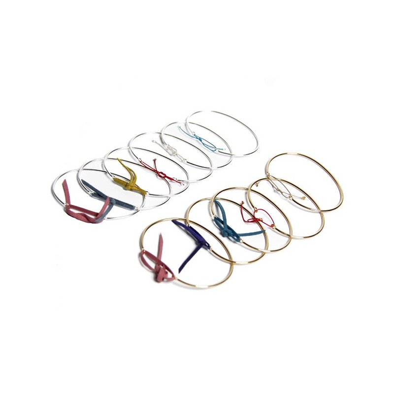 Jonc Argent lien nubuck