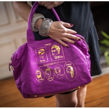 Sac 24 heures de la marque paris house cuir rose