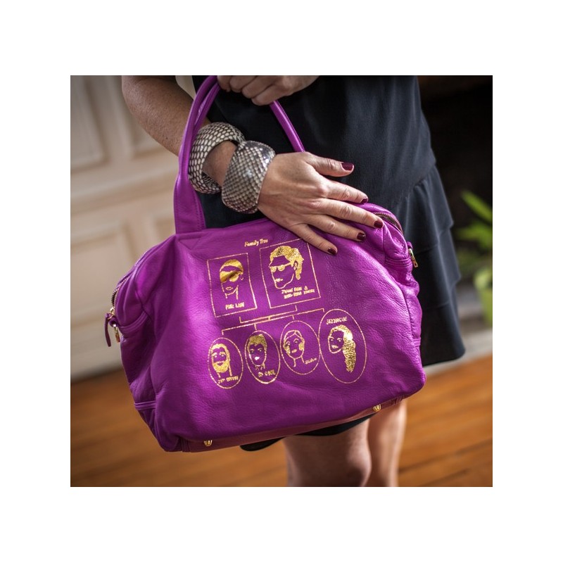 Sac 24 heures de la marque paris house cuir rose