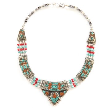 Collier Cornaline et Turquoise