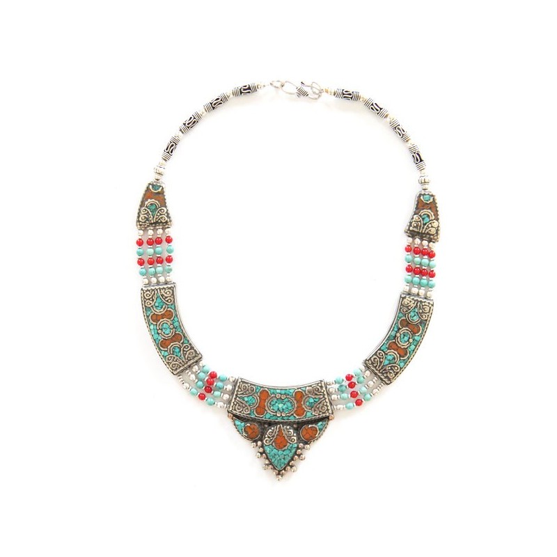 Collier Cornaline et Turquoise