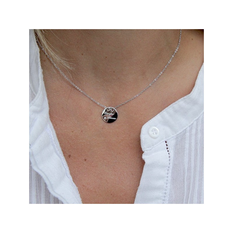 Collier Carpe Diem argent porté