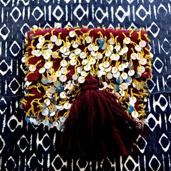 Pochette Kilim Bordeaux à sequins vintage
