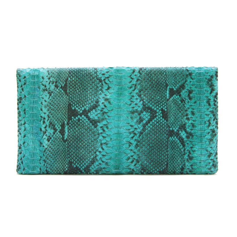 Pochette python turquoise
