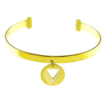 Jonc doré - médaille triangle 