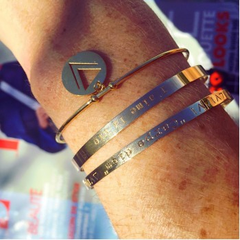 Jonc or - médaille triangle 