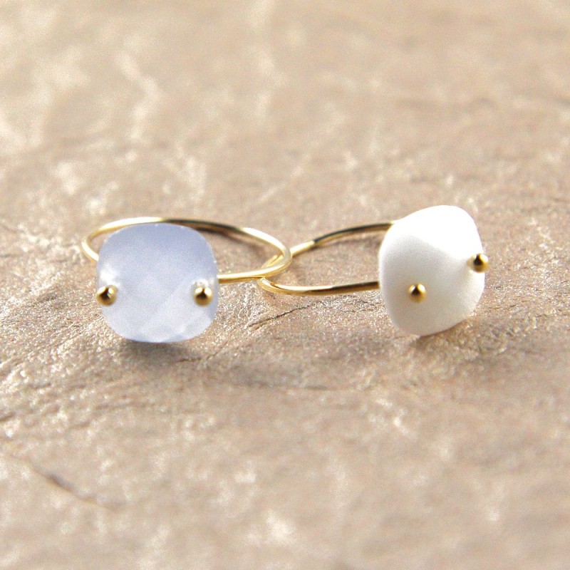 Bague Or et Quartz Blanc