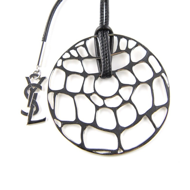 Yves Saint Laurent - Vintage Silver Pendant Necklace close up