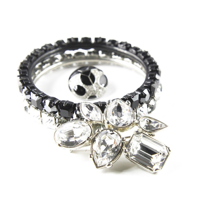 Sonia Rykiel black rhinestone bangle bracelet