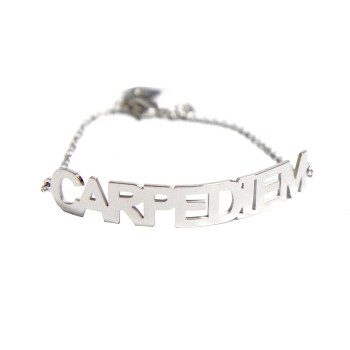 Carpe Diem silver articulated bracelet