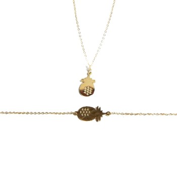 Collier ananas or 