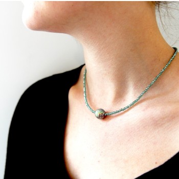 Catherine Michiels Green Crystal Bead Necklace