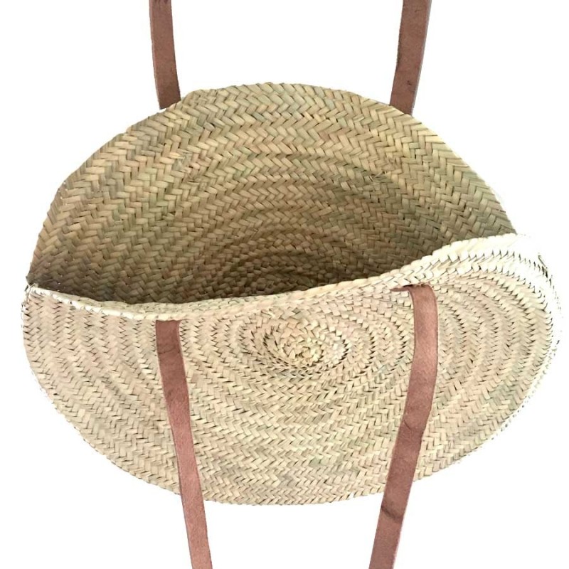 beach basket in palm straw